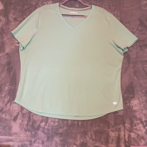 Reel Legends Mint Green Short Sleeve Quick Drying V Neck Shirt Size 2X - Picture 2 of 6